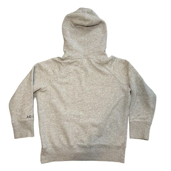 American Eagle Hoodie Women Size M Gray Pullover Preppy Academia AEO Est 77 Y2K - Picture 3 of 14